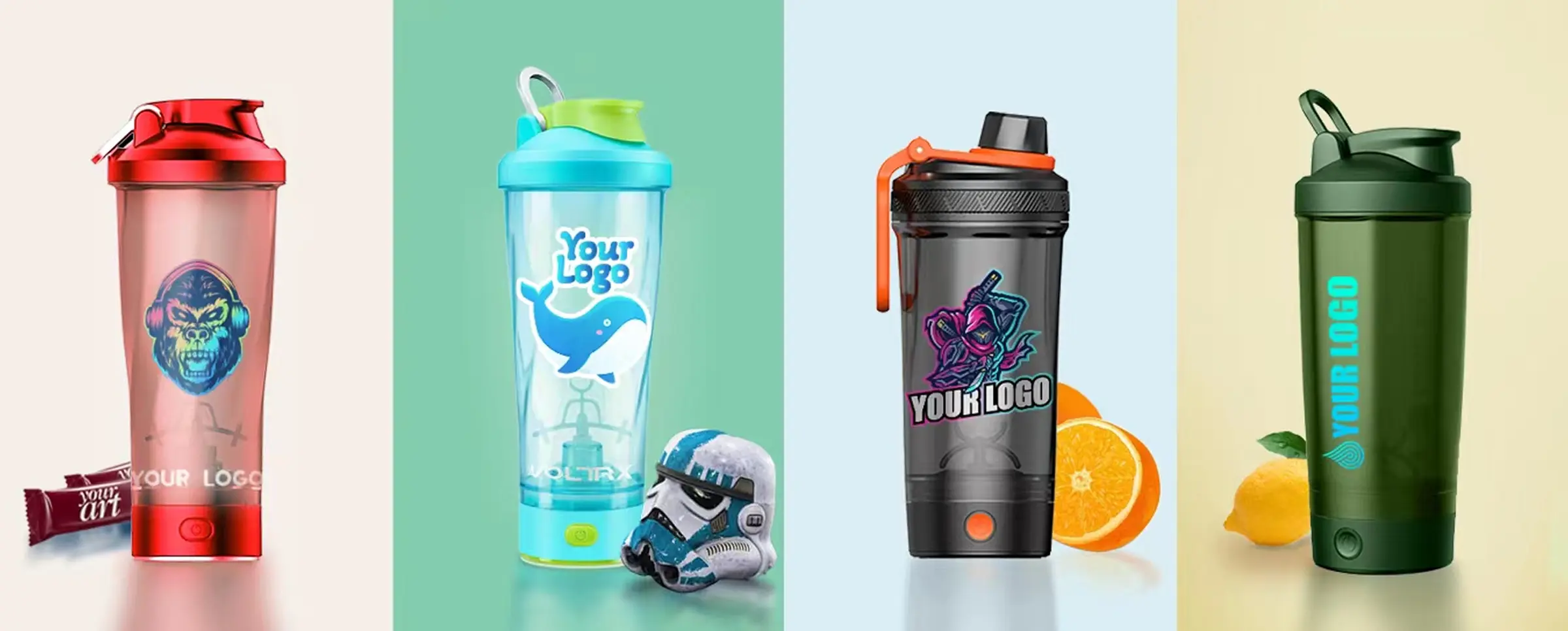 Customized VOLTRX co-branded shaker bottles